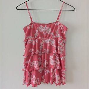 Y2k La Senza Girl Ruffled Pink Tank Top Kids XL